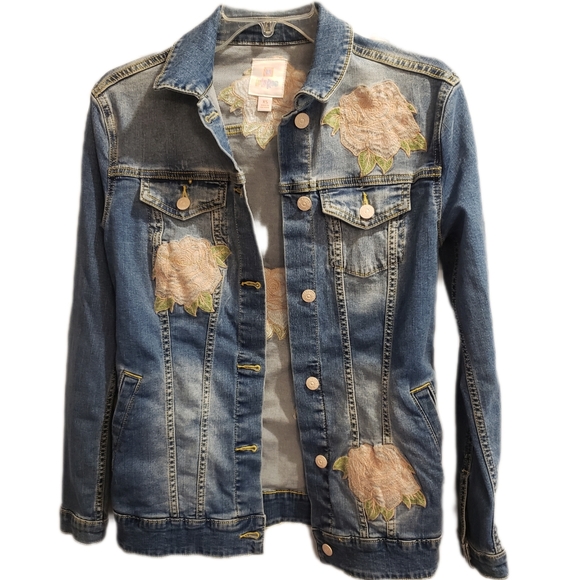 Brand New Lularoe Rose Embroidered Stretch Jean Jacket Size XS (2\4) - Picture 7 of 7